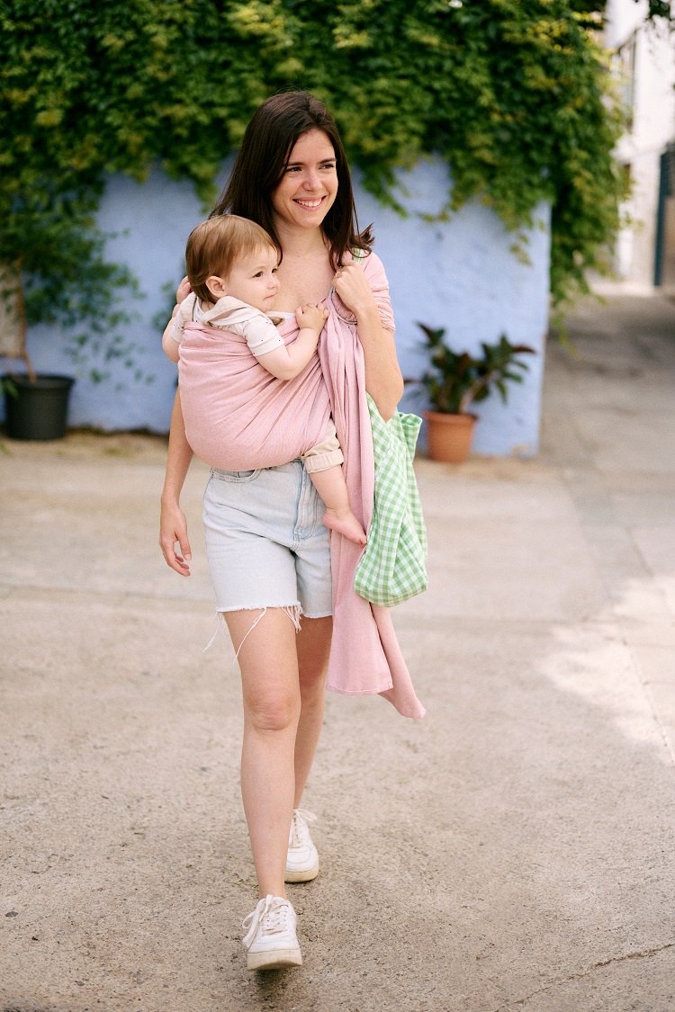 Kangura portabebés Momawo Fresh Baby Carrier Sling Cinamon Bambú