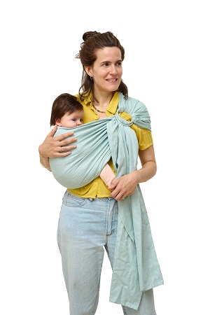 Kangura portabebés Momawo Fresh Baby Carrier Sling Menta Bambú